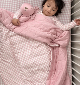 GUNAMUNA CLOUD BLANKET-PINK GINGHAM