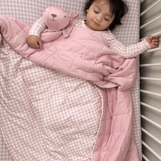 GUNAMUNA CLOUD BLANKET-PINK GINGHAM