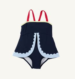 THE BEAUFORT BONNET COMPANY STRATFORD SCALLOP SWIMSUIT Nantucket Navy/Red/Yell