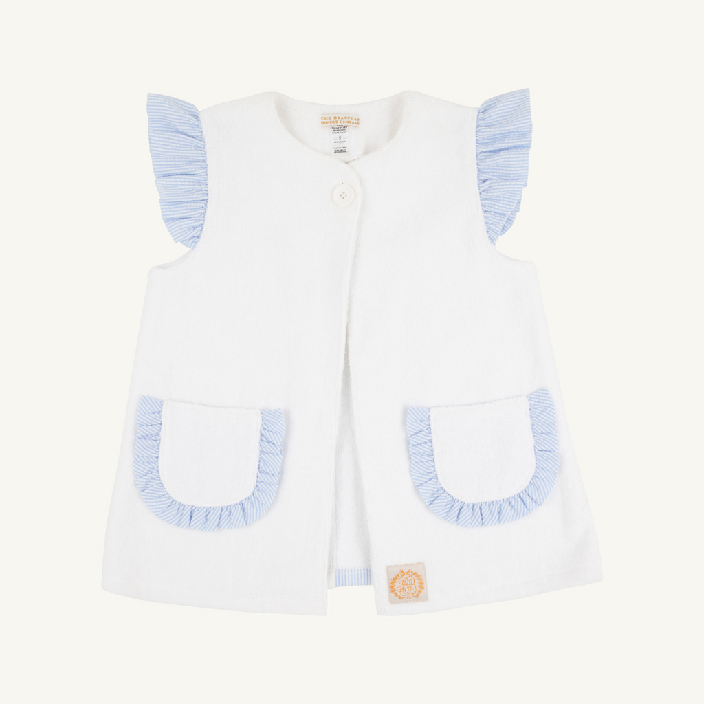 THE BEAUFORT BONNET COMPANY CALLIE COVER UP-TERRYCLOTH Worth Ave White/Blue