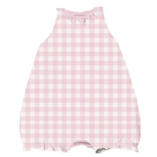 GUNAMUNA BUBBLE ROMPER-PINK GINGHAM
