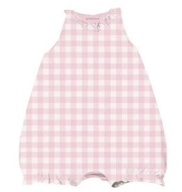 GUNAMUNA BUBBLE ROMPER-PINK GINGHAM