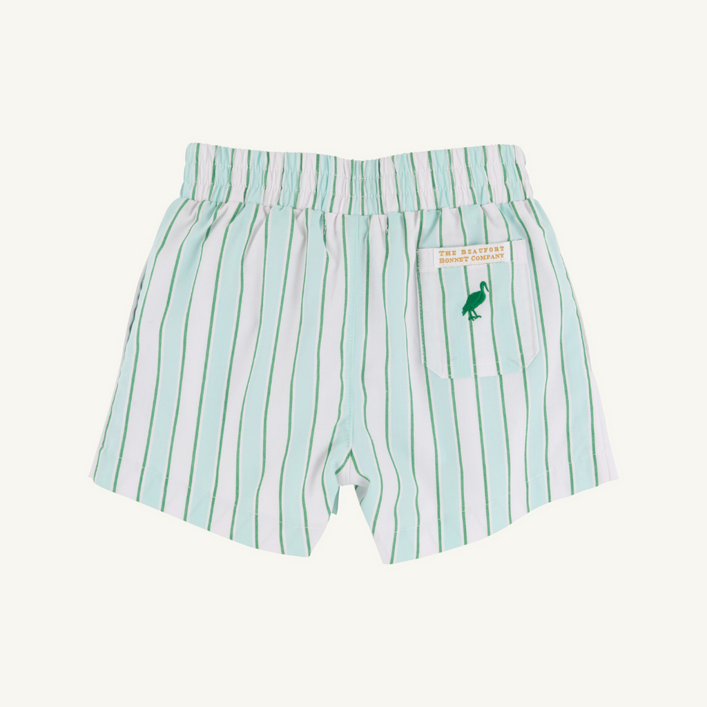 THE BEAUFORT BONNET COMPANY SHEFFIELD SHORTS Tally Rd Ticking Stripe/Green