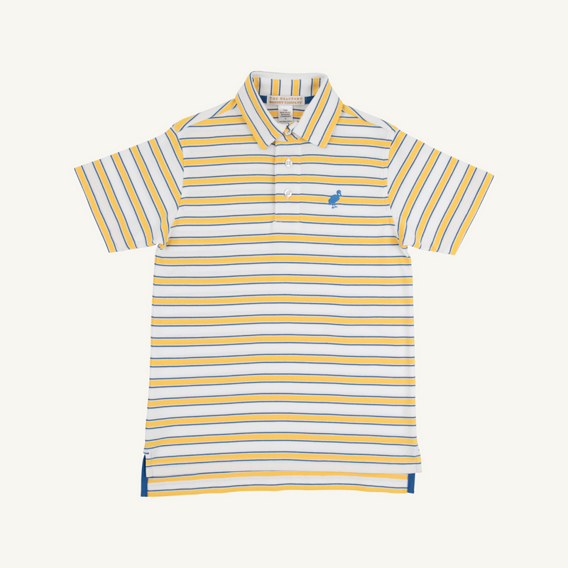 THE BEAUFORT BONNET COMPANY PRIM & PROPER POLO SS-PIMA Lake Claire Lines/Wood Boat Blue