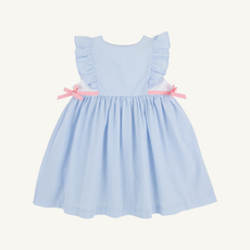 THE BEAUFORT BONNET COMPANY PAMMY'S PINAFORE DRESS Breakers Blue Seersucker/Sandpearl Pink