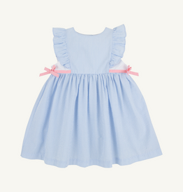 THE BEAUFORT BONNET COMPANY PAMMY'S PINAFORE DRESS Breakers Blue Seersucker/Sandpearl Pink