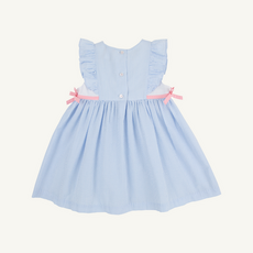 THE BEAUFORT BONNET COMPANY PAMMY'S PINAFORE DRESS Breakers Blue Seersucker/Sandpearl Pink