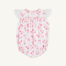 THE BEAUFORT BONNET COMPANY ANGEL SLEEVE BLYTHE BUBBLE Fontaine Floral/Worth Ave White