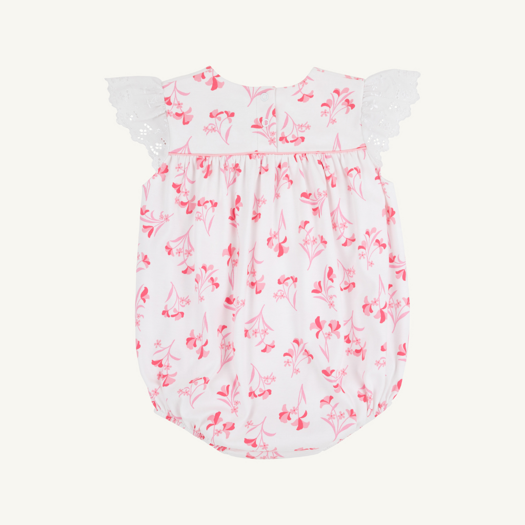 THE BEAUFORT BONNET COMPANY ANGEL SLEEVE BLYTHE BUBBLE Fontaine Floral/Worth Ave White