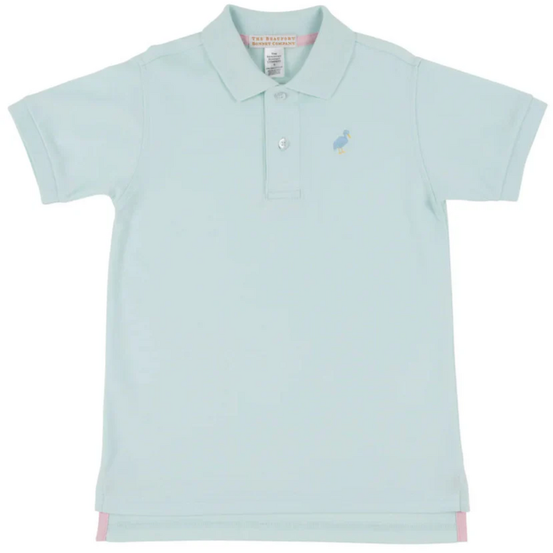 THE BEAUFORT BONNET COMPANY Prim and Proper Polo Sea Island Seafoam/Beale St Blue Multi