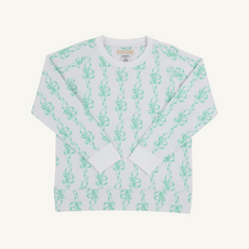 THE BEAUFORT BONNET COMPANY CASSIDY COMFY CREWNECK Befitting Bows/Worth Ave White