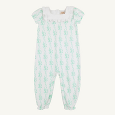 THE BEAUFORT BONNET COMPANY SHORT SLEEVE DARIA DAY ROMPER Befitting Bows/Worth Ave White