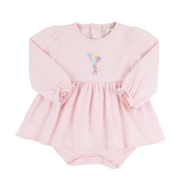 THE BEAUFORT BONNET COMPANY LS DAISY DIAPER COVER DRESS Palm Beach Pink/Balloons