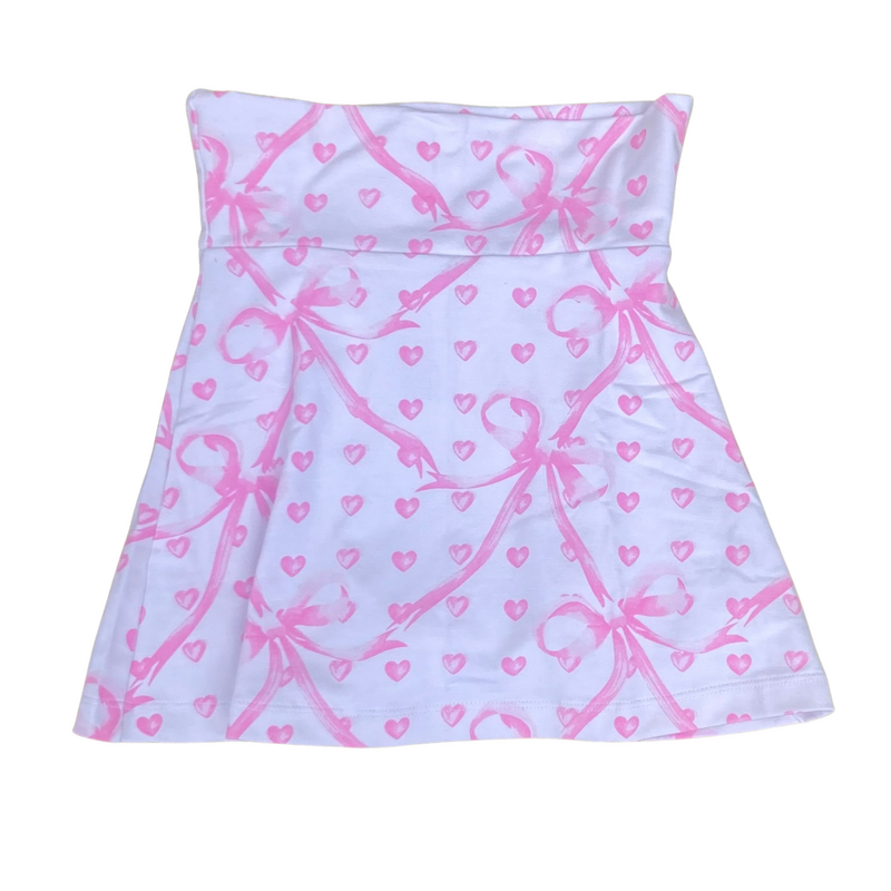 FLOWERS BY ZOE Skort w/Pink Hearts & Bows