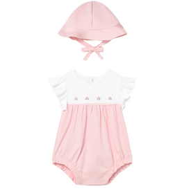 Girl's Floral Romper w/Hat