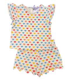 ROCKWILDE HEART TOP W/SKORT RHINESTONE DETAIL