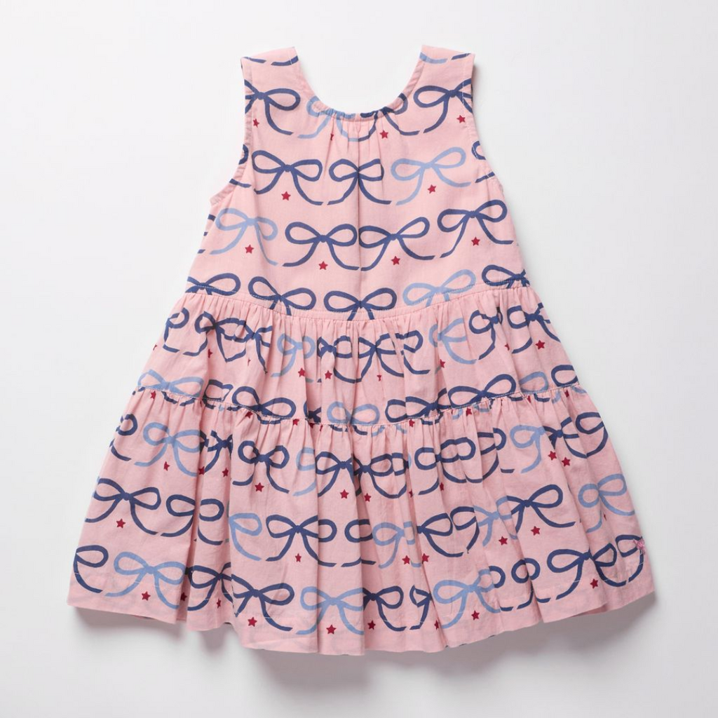 PINK CHICKEN Girls Eloise Dress - Pink Bows