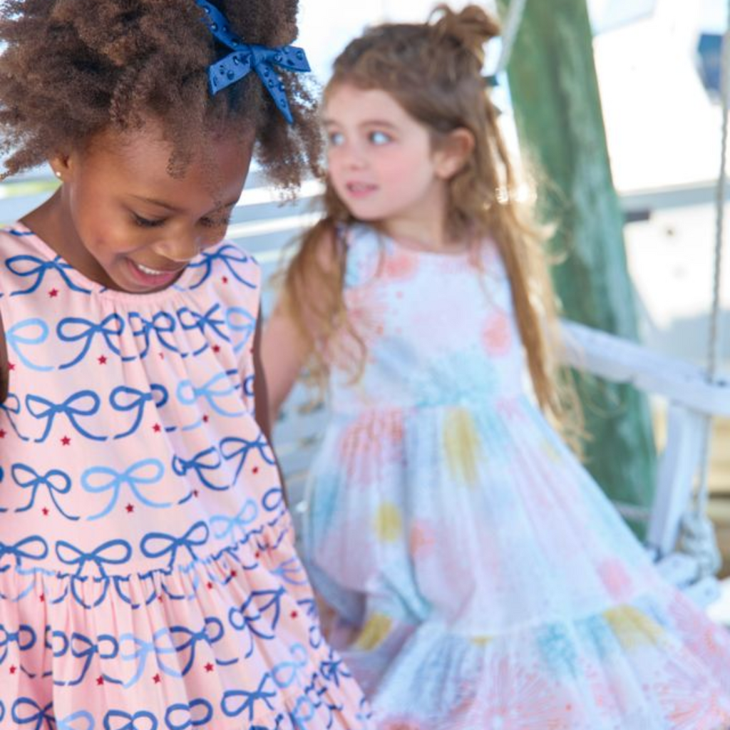 PINK CHICKEN Girls Eloise Dress - Pink Bows