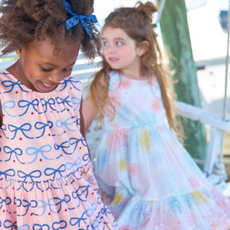 PINK CHICKEN Girls Eloise Dress - Pink Bows