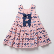PINK CHICKEN Girls Eloise Dress - Pink Bows