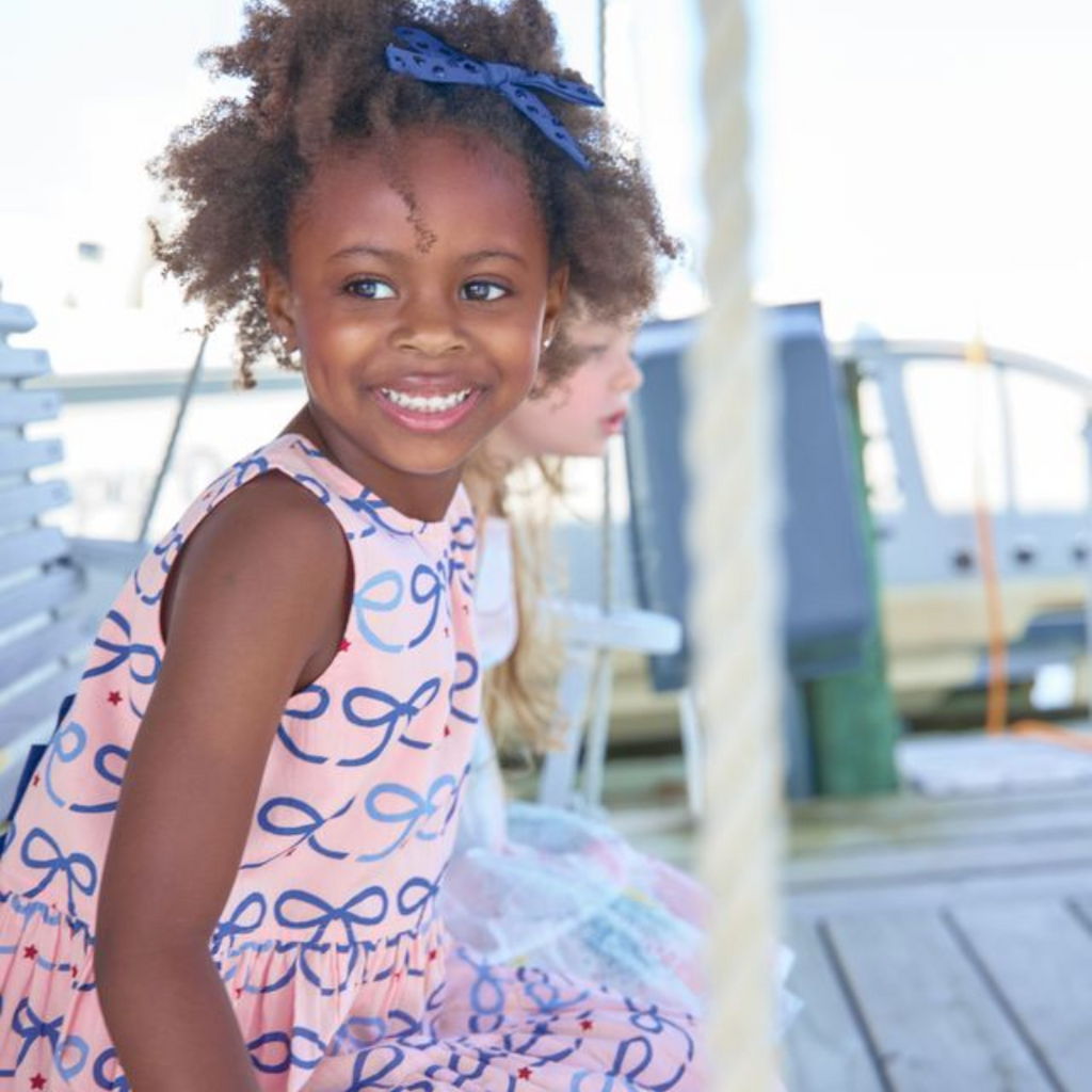 PINK CHICKEN Girls Eloise Dress - Pink Bows