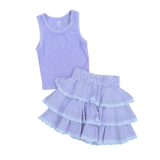 FLOWERS BY ZOE Lavender Skirt - Small Gingham