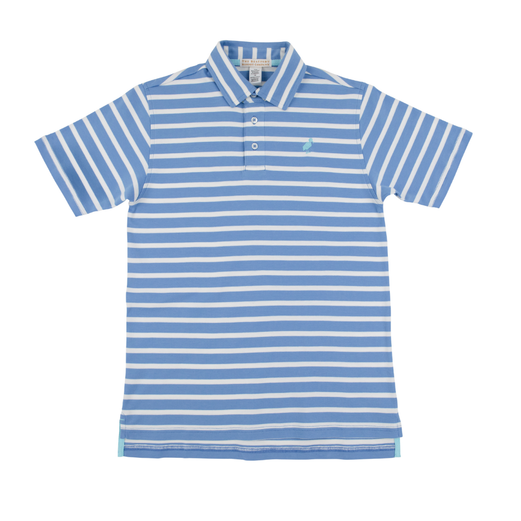 THE BEAUFORT BONNET COMPANY PRIM & PROPER SS PIMA-Barbados Blue Stripe/Belhaven Blue