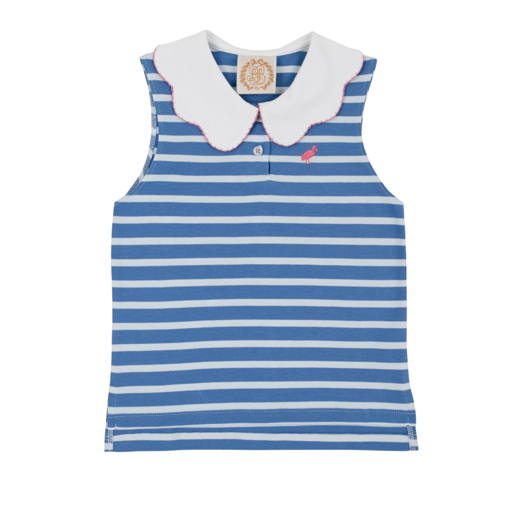 THE BEAUFORT BONNET COMPANY PAIGE'S PLAYFUL POLO-Barbados Blue Stripe/Ave White/Pink