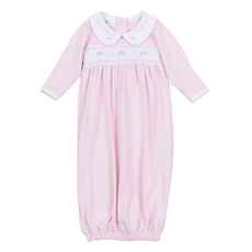 MAGNOLIA BABY Lillian Smocked Gathered Gown-Pink
