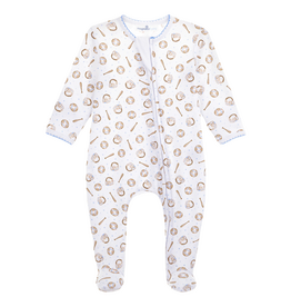 MAGNOLIA BABY Precious Lil' Sluggers Print Zip Footie-Lt Blue