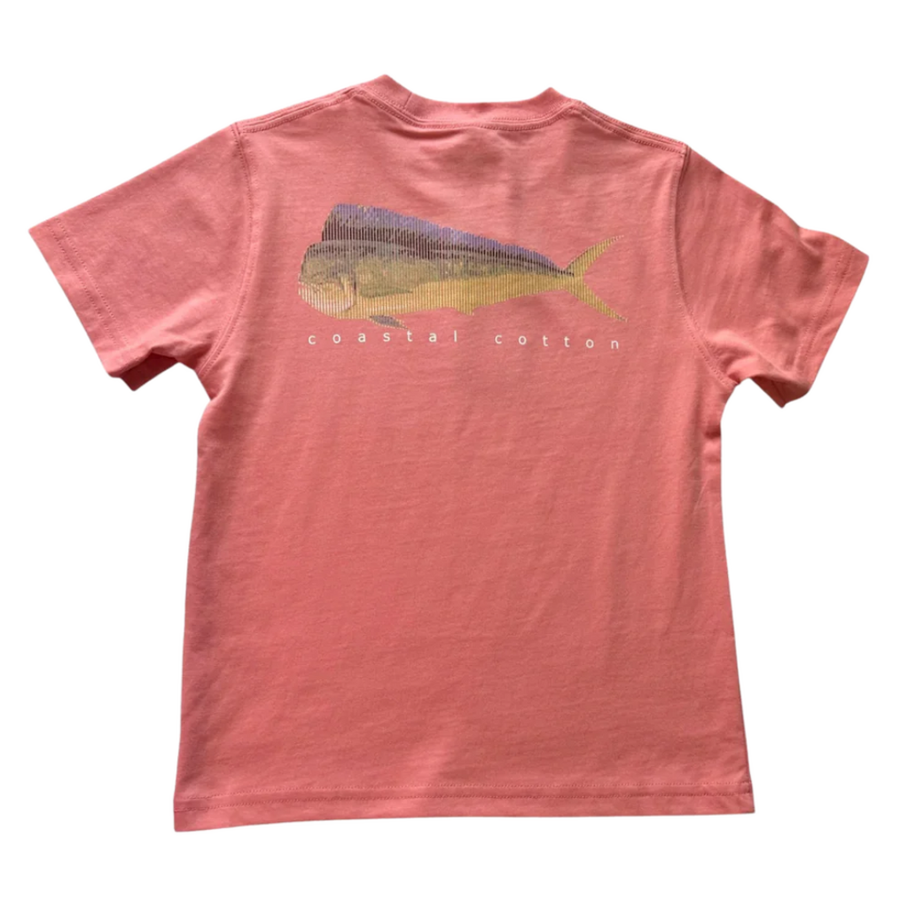 COASTAL COTTON CLOTHING Youth Coral Mahi Barcode Short Sleeve