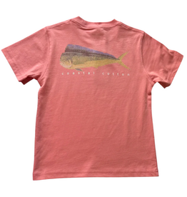 COASTAL COTTON CLOTHING Youth Coral Mahi Barcode Short Sleeve