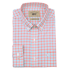 COASTAL COTTON CLOTHING Youth Coral Bay Gingham LS Sport Shirt