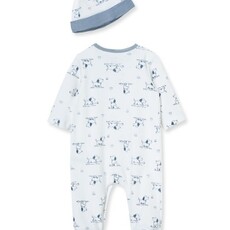 Little Me puppy toile footie/hat
