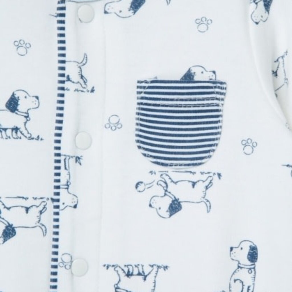 Little Me puppy toile footie/hat