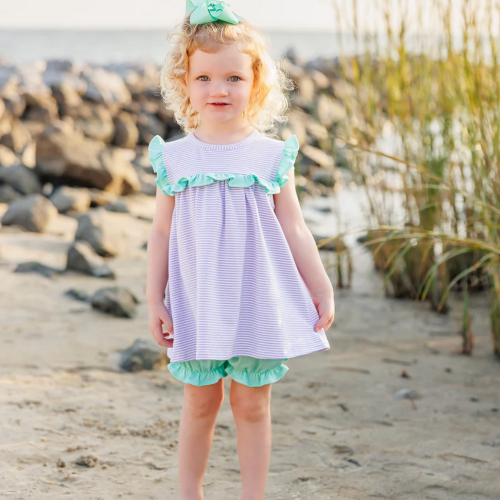JELLY BEAN Bella Bloomer Set-Lavender Stripe & Mint