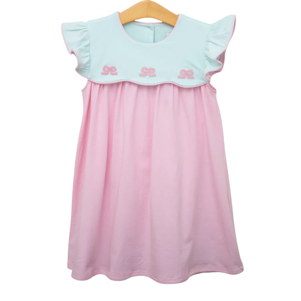 JELLY BEAN French Knot Bow Scallop Dress