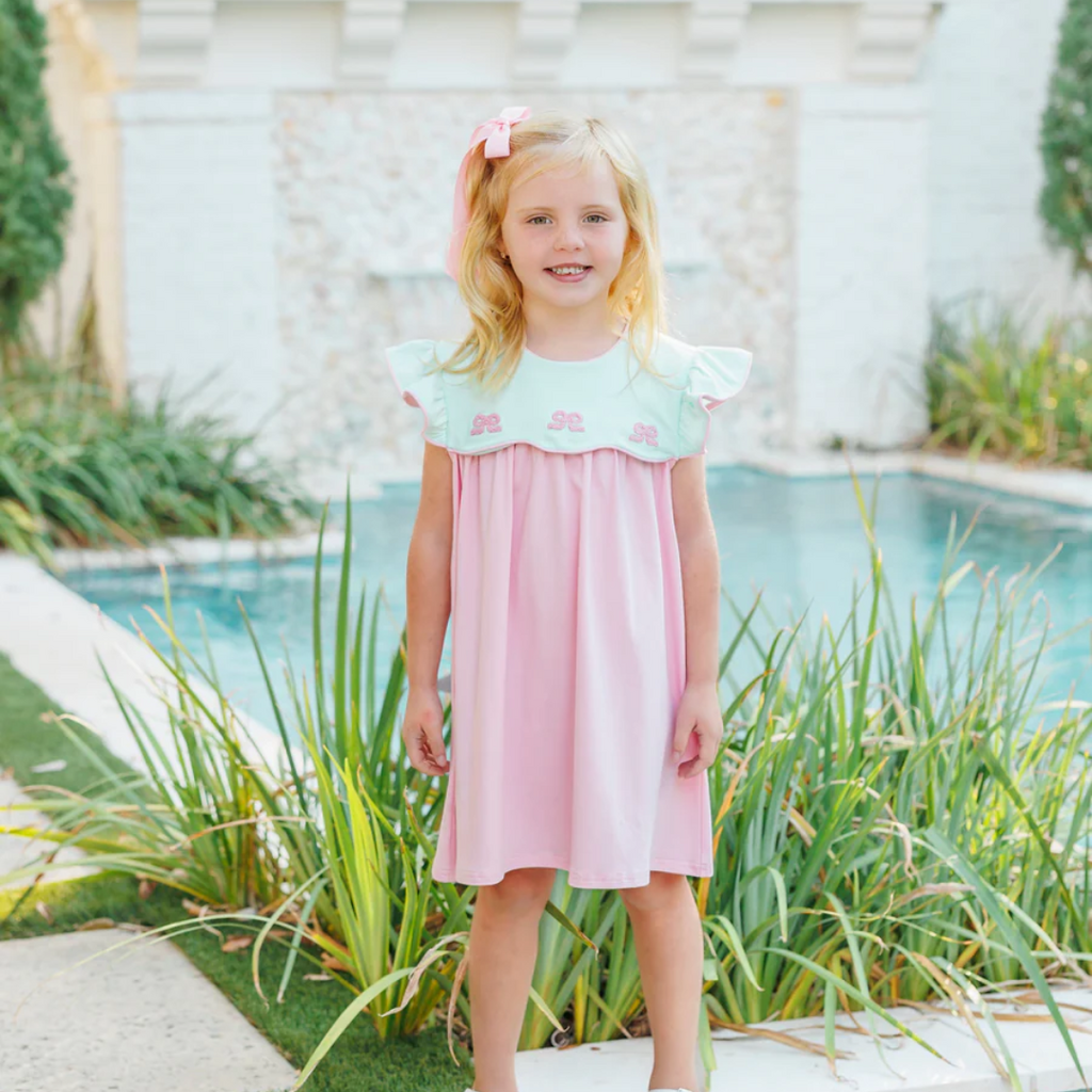 JELLY BEAN French Knot Bow Scallop Dress