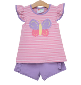 JELLY BEAN Butterfly Kisses Ruffle Short Set