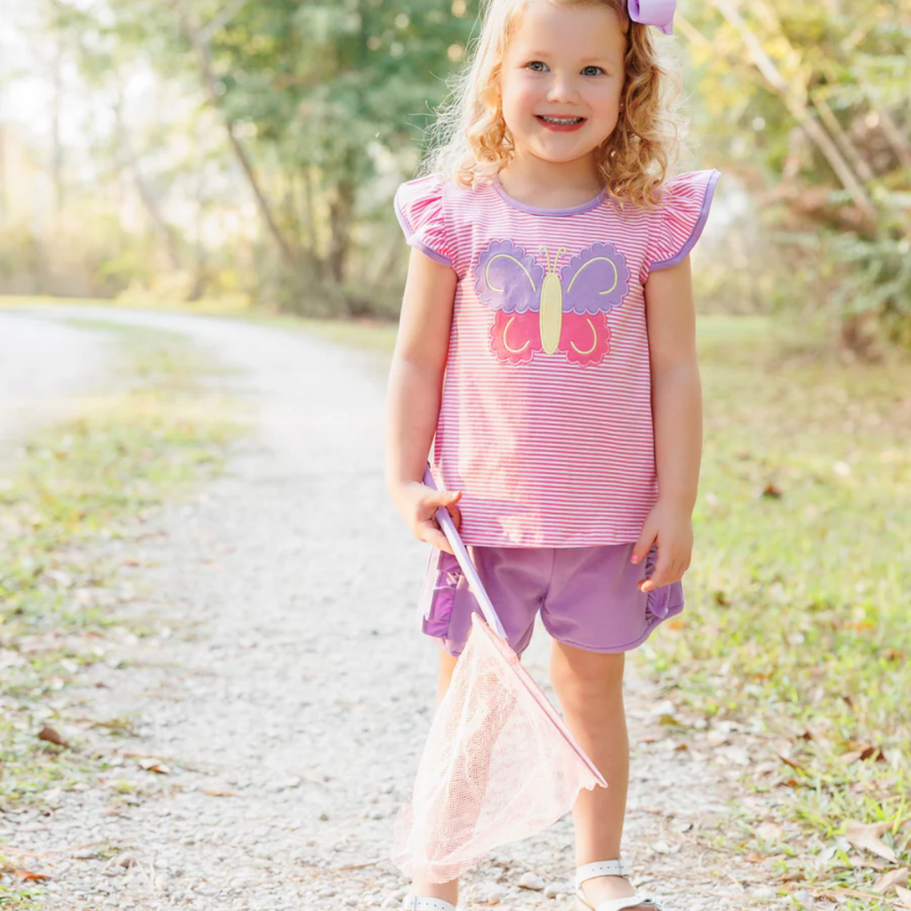 JELLY BEAN Butterfly Kisses Ruffle Short Set