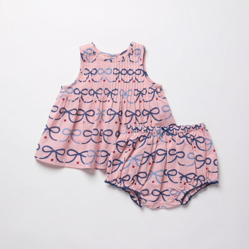 PINK CHICKEN baby girls jaipur 2-pc set - pink bows