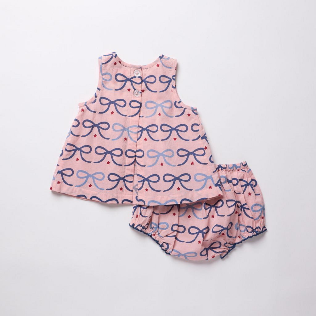 PINK CHICKEN baby girls jaipur 2-pc set - pink bows