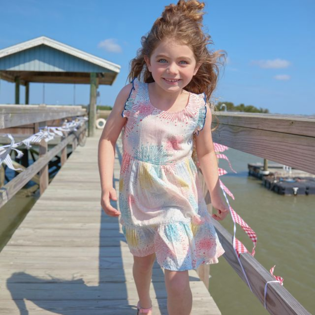 PINK CHICKEN girls kelsey dress - fireworks