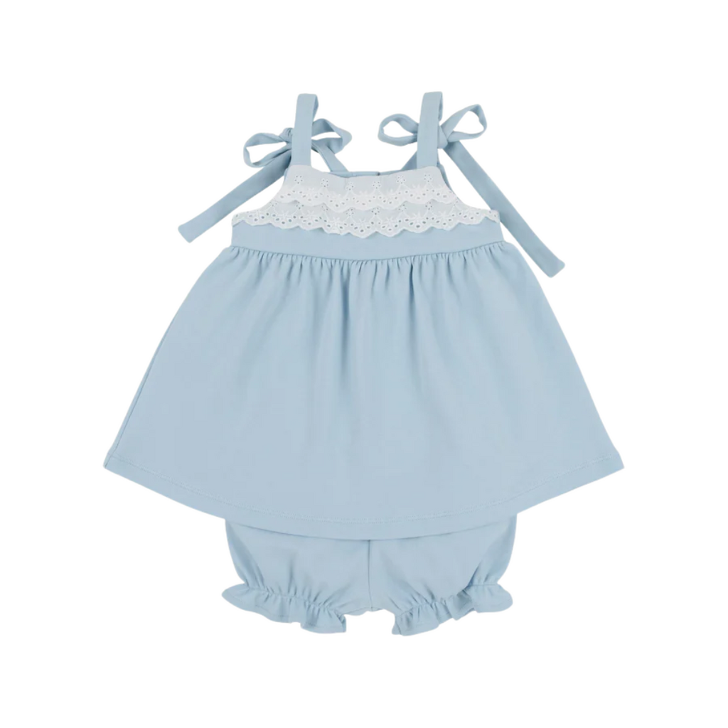 THE BEAUFORT BONNET COMPANY IDABELLE BLOOMER SET Buckhead Blue/Worth Ave White