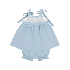THE BEAUFORT BONNET COMPANY IDABELLE BLOOMER SET Buckhead Blue/Worth Ave White