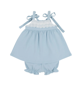 THE BEAUFORT BONNET COMPANY IDABELLE BLOOMER SET Buckhead Blue/Worth Ave White