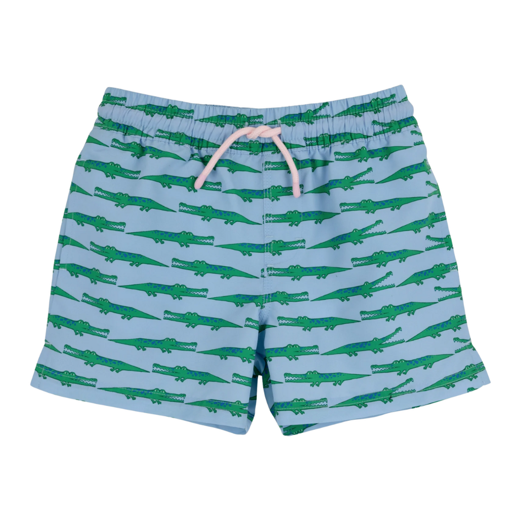 THE BEAUFORT BONNET COMPANY TORTOLA SWIM TRUNKS See Ya Later Alligator/Palm Beach Pink