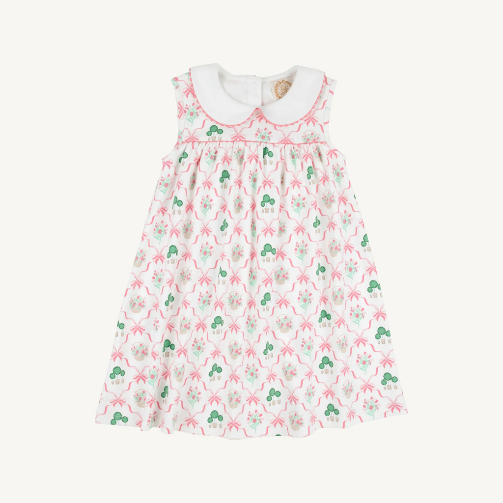 THE BEAUFORT BONNET COMPANY SLEEVELESS MARY DAL DRESS Boxwood & Bows/Romany Rose