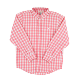 THE BEAUFORT BONNET COMPANY DEAN'S LIST DRESS SHIRT Parrot Cay Coral Check/Worth Ave White