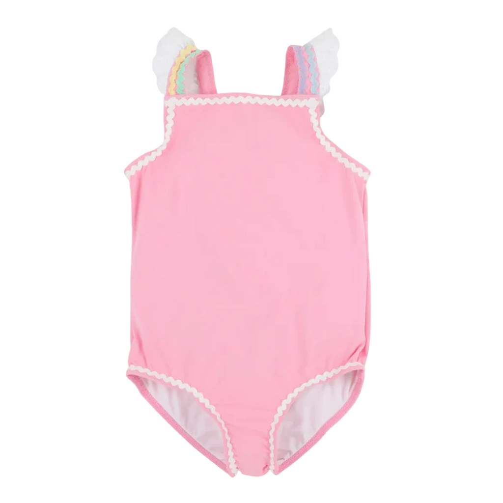 THE BEAUFORT BONNET COMPANY LONG BAY BATHING SUIT Hampton Hot Pink/Worth Ave White Multi